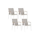 Lot de 4 chaises de jardin empilables en aluminium blanc Lot de 4 chaises de jardin empilables en aluminium blanc