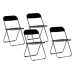 Lot de 4 chaises pliantes de salle à manger noires Lot de 4 chaises pliantes de salle à manger noires