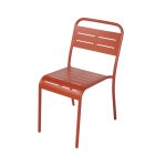 Lot de 4 chaises salon de jardin repas terracotta Lot de 4 chaises salon de jardin repas terracotta