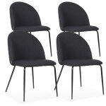 Lot de 4 chaises en tissu noir