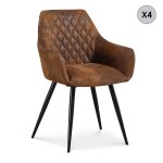 Lot de 4 chaises vintage pieds noir