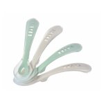 Lot de 4 cuillres 2me ge en silicone gris et vert sauge
