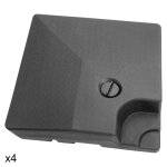 Lot de 4 dalles carres en plastique noir