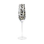 Lot de 4 fltes en verre 18cl motif lopard