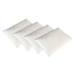 Lot de 4 oreillers � m�moire de forme bio bambou blanc 40x60 cm