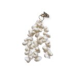 Lot de 4 pinces - nappe en coquillages blanc 15x10 cm