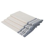 Lot de 4 serviettes de table coton blanc & bleu jean 45x45 Lot de 4 serviettes de table coton blanc & bleu jean 45x45