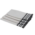 Lot de 4 serviettes de table coton blanc & noir 45x45