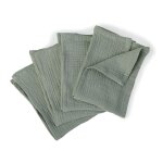 Lot de 4 serviettes de table gaze de coton cladon 40x40