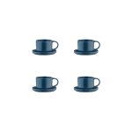 Lot de 4 tasses en grs bleu d12
