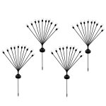 Lot de 4 torches solaires plastique noir h73cm