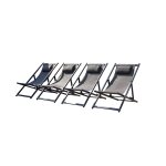 Lot de 4 transats alu gris