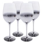 Lot de 4 - verre  vin en verre transparent et argent