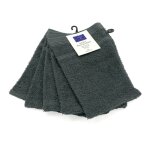 Lot de 5 gants de toilette anthracite 15x21cm