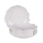 Lot de 6 assiettes creuses 20 cm blanches en porcelaine