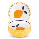 Lot de 6 assiettes creuses 20 cm multicolores en grès Lot de 6 assiettes creuses 20 cm multicolores en grès