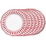 Lot de 6 assiettes creuses 22 cm rouges en porcelaine