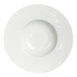 Lot de 6 assiettes creuses 23 cm blanches en porcelaine