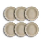 Lot de 6 assiettes creuses beige en grs 20, 5cm