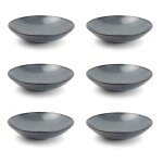 Lot de 6 assiettes creuse bleu en porcelaine 21xh5cm