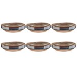 Lot de 6 assiettes creuses en grs marron d21