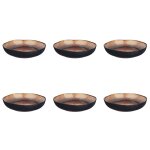 Lot de 6 assiettes creuses en grès marron d22. 5 Lot de 6 assiettes creuses en grès marron d22. 5