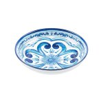 Lot de 6 assiettes creuses en mlamine bleu 21, 5 cm
