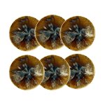 Lot de 6 assiettes creuses en porcelaine marron 21cm