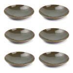 Lot de 6 assiette creuse vert en porcelaine 21xh5cm