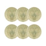 Lot de 6 assiettes creuses vertes en grs 20, 5cm