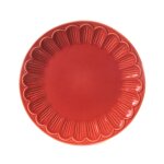 Lot de 6 assiettes à dessert corail rouges en faïence Lot de 6 assiettes à dessert corail rouges en faïence