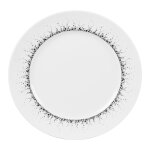 Lot de 6 assiettes � dessert gris 22 cm blanches en porcelaine