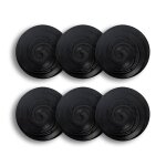 Lot de 6 assiettes  dessert noires en grs 21cm