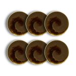 Lot de 6 assiettes  dessert textures 21cm porcelaine marron
