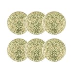 Lot de 6 assiettes  dessert vertes en grs 20cm