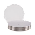 Lot de 6 assiettes plates 25, 5 cm blanches en porcelaine