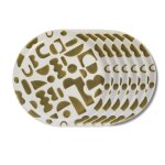 Lot de 6 assiettes plates 25 cm vertes en grs