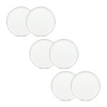 Lot de 6 assiettes plates blanches