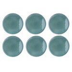 Lot de 6 assiettes plates en grs bleu d27