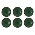 Lot de 6 assiettes plates en grès vert d27 Lot de 6 assiettes plates en grès vert d27