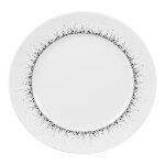 Lot de 6 assiettes plates gris 27 cm blanc en porcelaine
