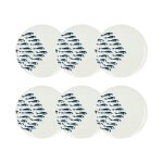 Lot de 6 assiettes plates motif marin en porcelaine 26, 5cm Lot de 6 assiettes plates motif marin en porcelaine 26, 5cm