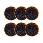 Lot de 6 assiettes plates en porcelaine marron 27cm