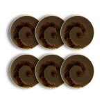 Lot de 6 assiettes plates textures 27cm en porcelaine marron