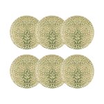 Lot de 6 assiettes plates vertes en grs 26cm