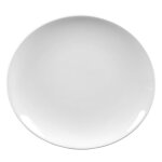 Lot de 6 assiettes à steak ovale 30x28 cm blanches en porcelaine Lot de 6 assiettes à steak ovale 30x28 cm blanches en porcelaine