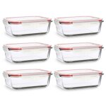 Lot de 6 botes hermtiques 1040ml en verre