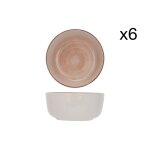 Lot de 6 bols en fa�ence, rose d14, 5 cm