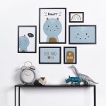 Lot 6 de cadres photos animalier bois 30x40 noir