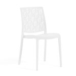 Lot de 6 chaises blanches en polypropylène renforcé de fibre de verre Lot de 6 chaises blanches en polypropylène renforcé de fibre de verre